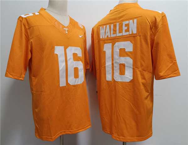 Men%27s Notre Tennessee Volunteers #16 Morgan Wallen Orange Stitched Jersey->tennessee volunteers->NCAA Jersey